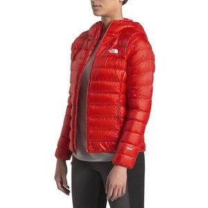 The North Face sierra peak 800 fill down hoody puffer in fiery red sz XS